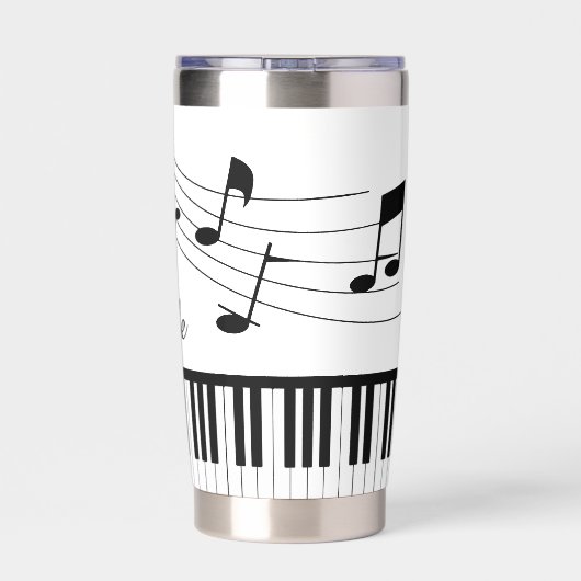 Music Notes Piano Personalized Custom Colors 保温保冷タンブラー (背面)