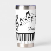 Music Notes Piano Personalized Custom Colors 保温保冷タンブラー (正面)