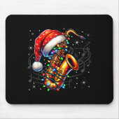 Music Notes Treble Clef Christmas Saxophone Jazz M マウスパッド (正面)