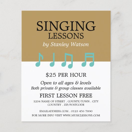 Music Notes、Vocalist Lessons 広告's チラシ (正面)