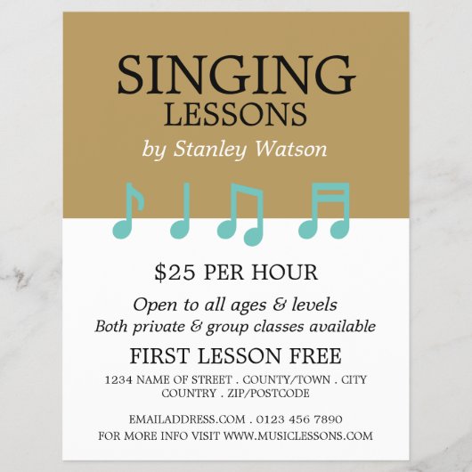 Music Notes、Vocalist Lessons 広告's チラシ (正面)