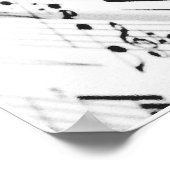 Music of Life：ピアノ鍵&ノートB&Wプリント ポスター (角)