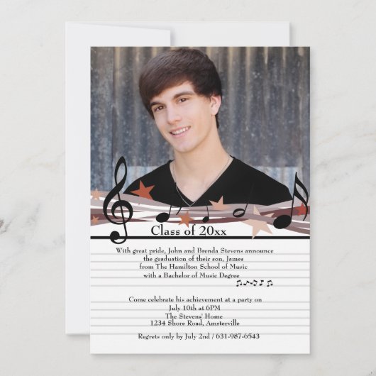 Music On Photo 遊 Graduation招待状 招待状 (正面)