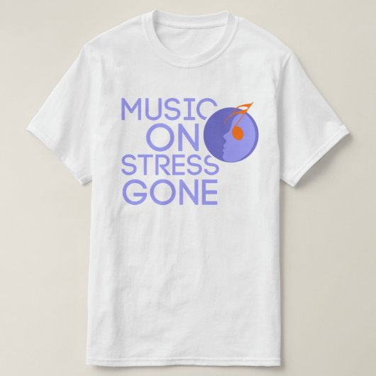 MUSIC ON STRESS GONE Tシャツ (デザイン正面)