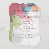 Music on Waterカラー紙招待状 招待状 (正面/裏面)