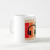 「Music On World Off」コーヒーマグ コーヒーマグカップ (正面左)