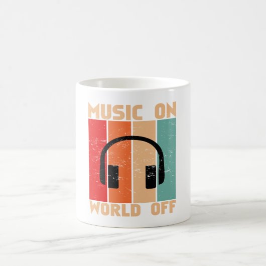 「Music On World Off」コーヒーマグ コーヒーマグカップ (中央)