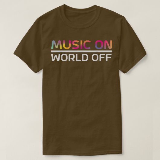 Music On World Off Rhythm Melody Lover楽器 Tシャツ (デザイン正面)