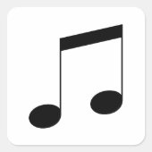 Music One Black Beam Note スクエアシール (正面)