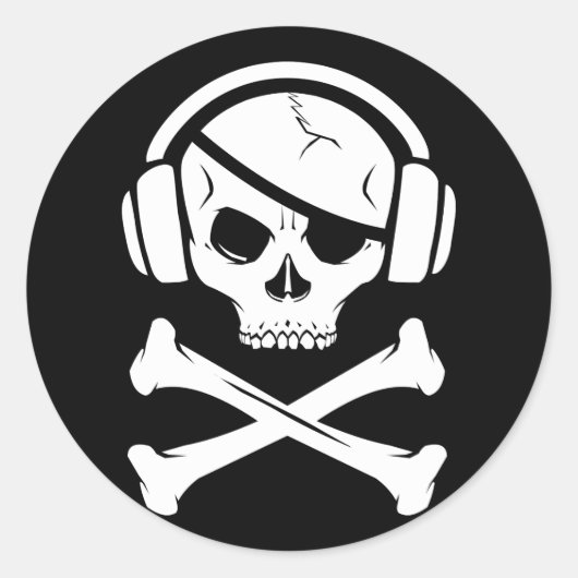 Music Pirate海賊版アンチリアアイコン ラウンドシール (正面)
