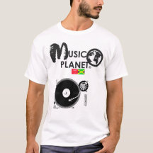 MUSIC PLANET OFFICIAL メンズ ベーシック Tシャツ
