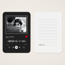 Music Playerの結婚ゲストブック/署名カード