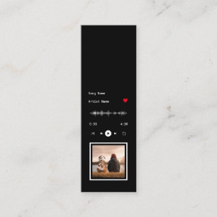 Music Playerアーティストと曲のブックマークカード スキニー名刺
