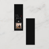 Music Playerアーティストと曲のブックマークカード スキニー名刺 (正面/裏面)