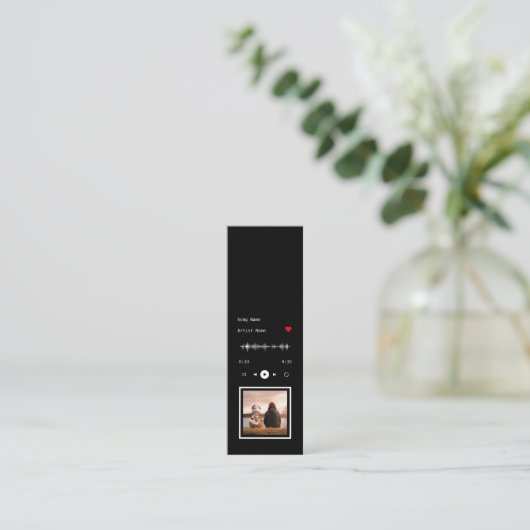 Music Playerアーティストと曲のブックマークカード スキニー名刺 (スタンド正面)