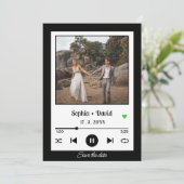 Music Playerフォトソングアルバムカバー日付を保存 招待状 (スタンド正面)