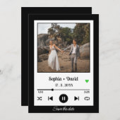 Music Playerフォトソングアルバムカバー日付を保存 招待状 (正面/裏面)