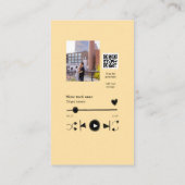 Music player personalized couple love q r code tex エンクロージャーカード (裏面)
