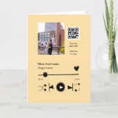 Music player personalized couple love q r code tex カード (正面)