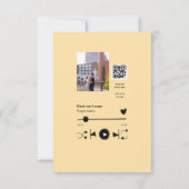 Music player personalized couple love q r code tex サンキューカード (裏面)