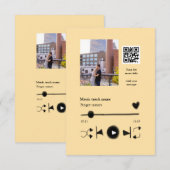 Music player personalized couple love q r code tex サンキューカード (正面/裏面)