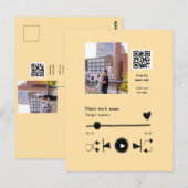 Music player personalized couple love q r code tex ポストカード (正面/裏面)