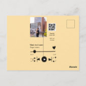 Music player personalized couple love q r code tex ポストカード (裏面)