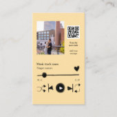 Music player personalized couple love q r code tex 名刺 (正面)