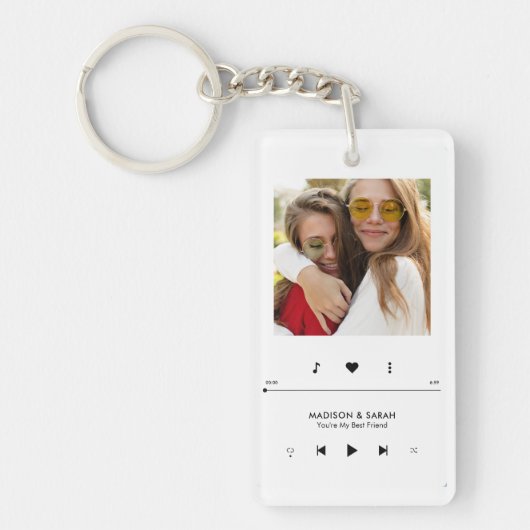 Music Player Photo Frame Personalized BFF Keychain キーホルダー (正面)