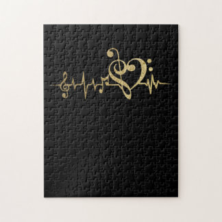Music Pulse Notes Clef Heartbeat ジグソーパズル