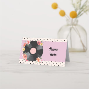 Music Recordの結婚フローラ1950s名刺 プレイスカード