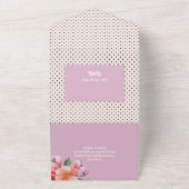 Music Record結婚のフローラ1950年代の花 オールインワン招待状 (外側)