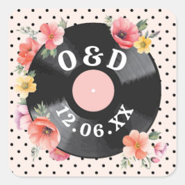 Music Record's 結婚フローラ1950s Flowers Stickers スクエアシール