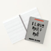 Music Rockカッコいい and Rollスカルのパーソナライズ名 ノートブック (内部)