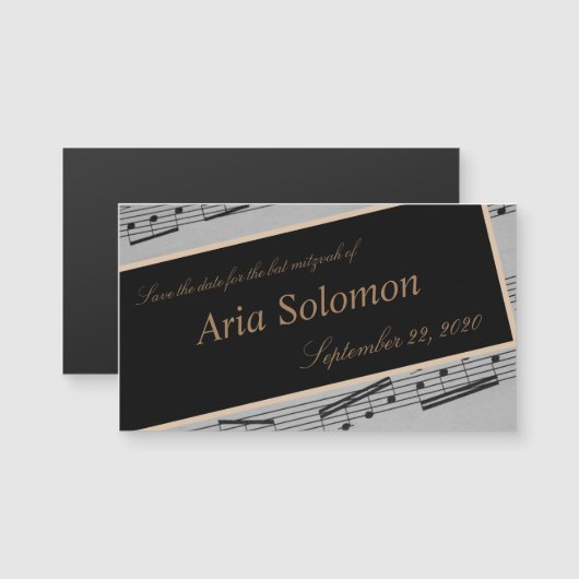 Music Romance Save the Date Magnet Card (正面/裏面)