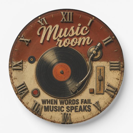 Music Room Vinyl Record  ペーパープレート (正面)