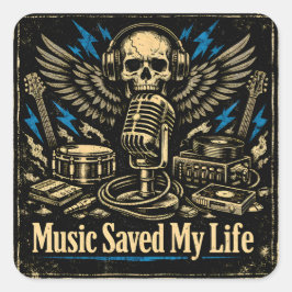 Music Saved My Life – Emotional Power Music スクエアシール