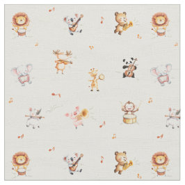 Music school animals musicians cute nursery decor ファブリック