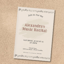 Music Sheet Recital Invitation 招待状