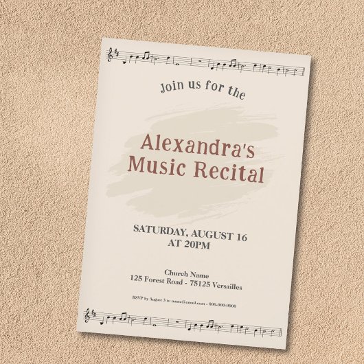 Music Sheet Recital Invitation 招待状