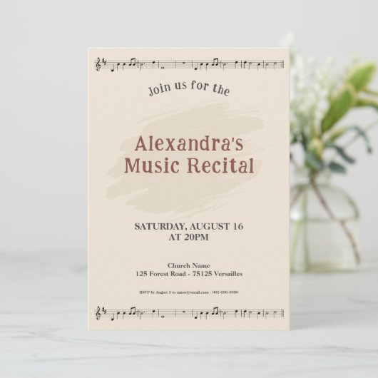 Music Sheet Recital Invitation 招待状 (スタンド正面)
