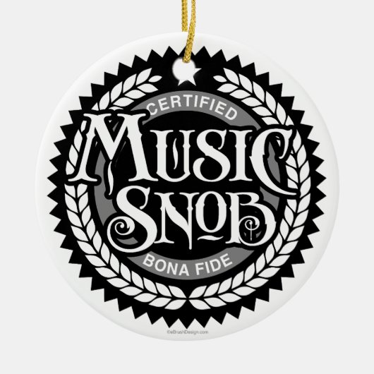 Music Snob – 音楽おもしろい愛好家 セラミックオーナメント (正面)