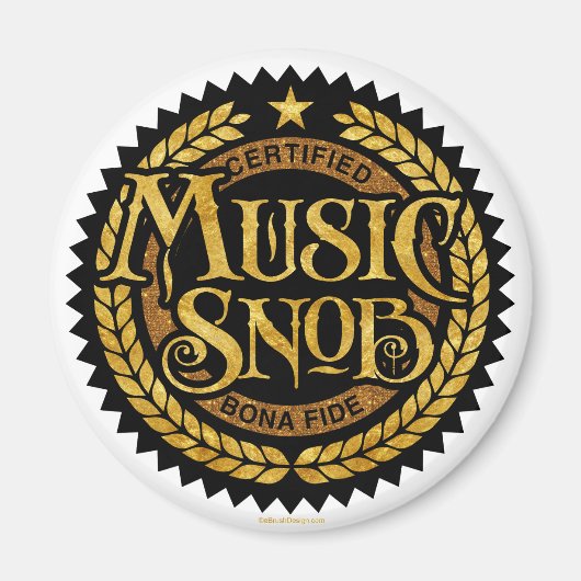 Music Snob – 音楽おもしろい愛好家 マグネット (正面)
