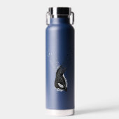 Music Soulmates Holding Hands Musical Notes Art ウォーターボトル (正面)