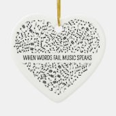Music Speaks Heart Ceramic Ornament セラミックオーナメント (正面)