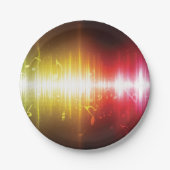 Music Spectrum Soundwave 鮮やか Audio Visualizer ペーパープレート (正面)