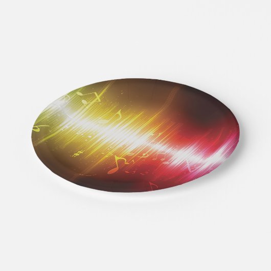 Music Spectrum Soundwave 鮮やか Audio Visualizer ペーパープレート (アングル)