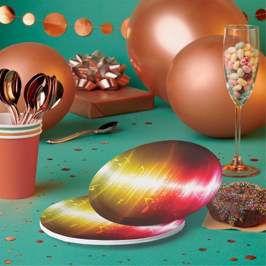 Music Spectrum Soundwave 鮮やか Audio Visualizer ペーパープレート