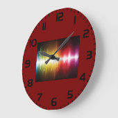 Music Spectrum Soundwave 鮮やか Audio Visualizer ラージ壁時計 (傾斜)