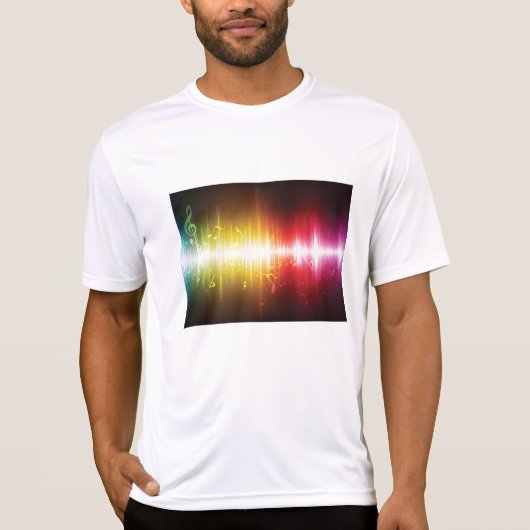 Music Spectrum Soundwave 鮮やか Audio Visualizer Tシャツ (正面)